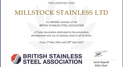 Millstock Stainless continued membership of the British Stainless Steel Association